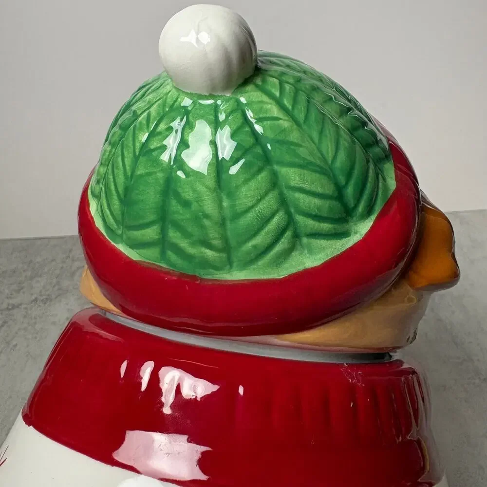 Sleigh Bell Bistro Holiday Hand-Painted Bulldog Ceramic Cookie Jar